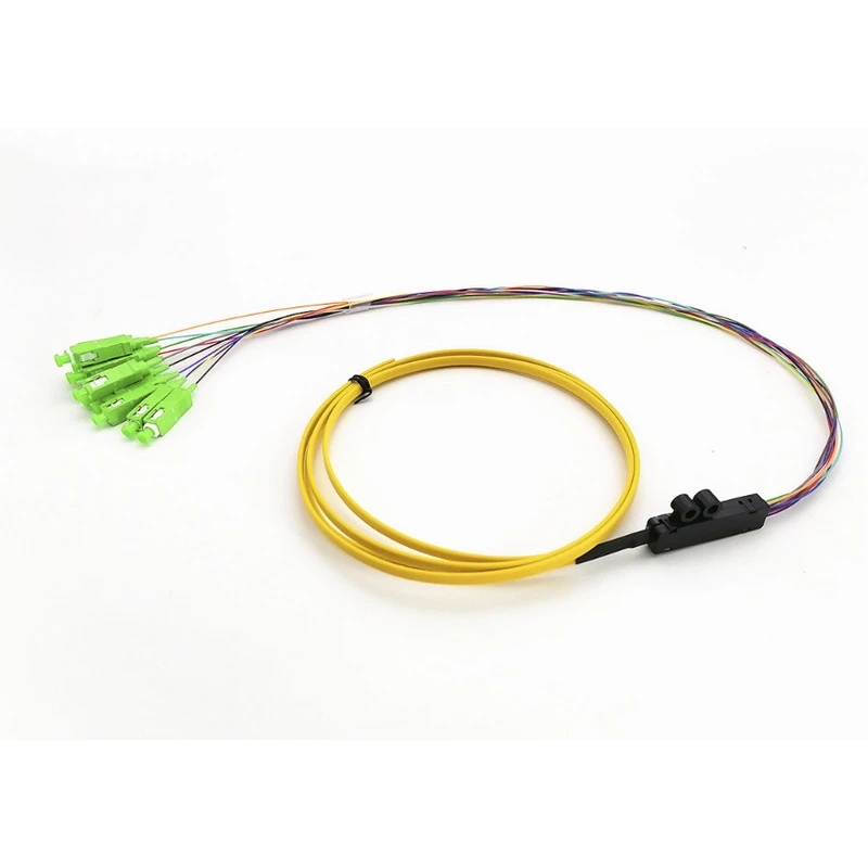 Single Mode G657A2 SC/APC 4/6/8/12 Core Ribbon Fiber Pigtails Fan-Out 0.5M