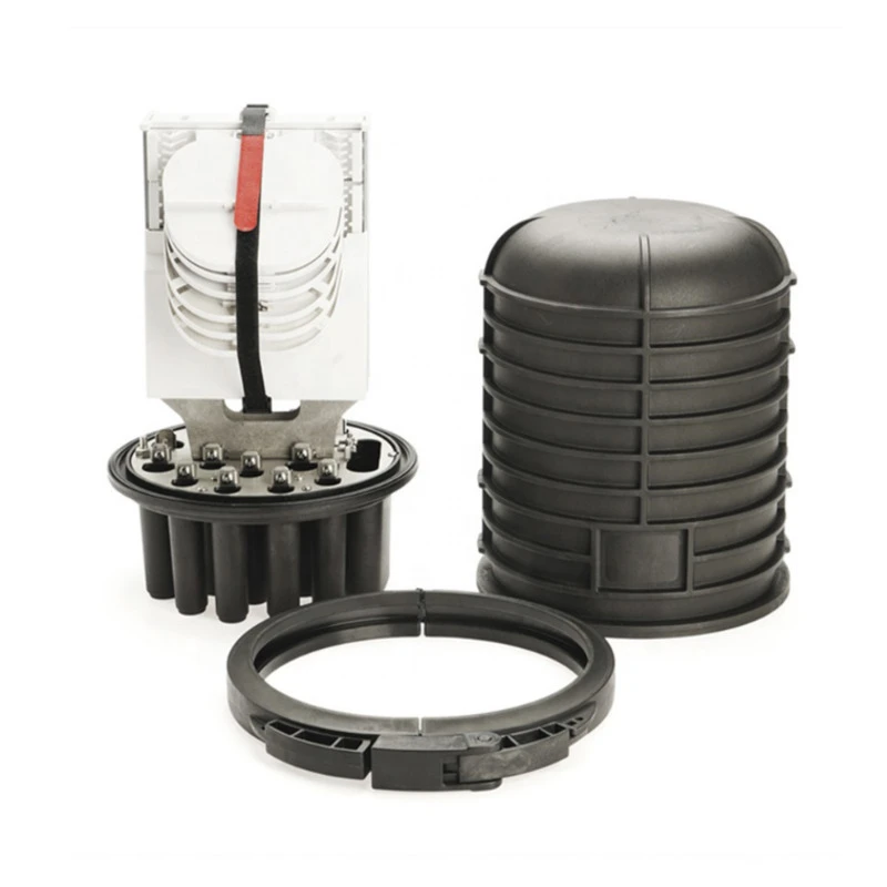 IP68 dome fiber optic splice closure with 1 over+16 round ports heat shrink sealing 144/360/720F