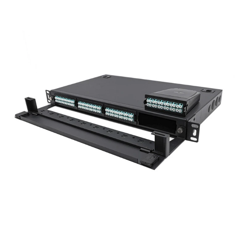 1U 96 Fiber MPO to LC Patch Panel to Hold With 4pcs Fiber Cassette Modules