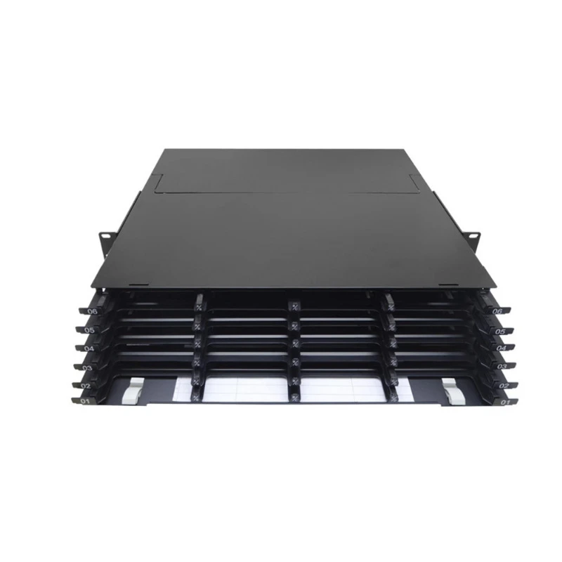 1U 144 Ports High Density MPO/MTP to LC Fiber Patch Panel With 8/12 Fiber Cassettes