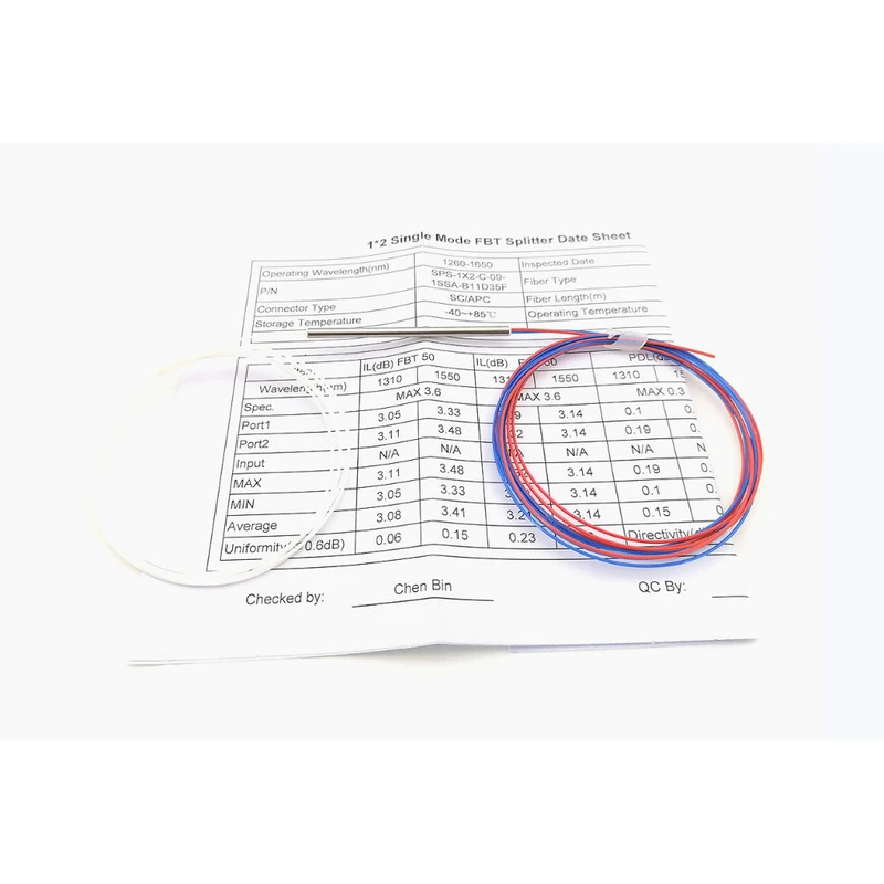 1x2(2x2) 1310/1550nm Single Mode FBT Fiber Coupler