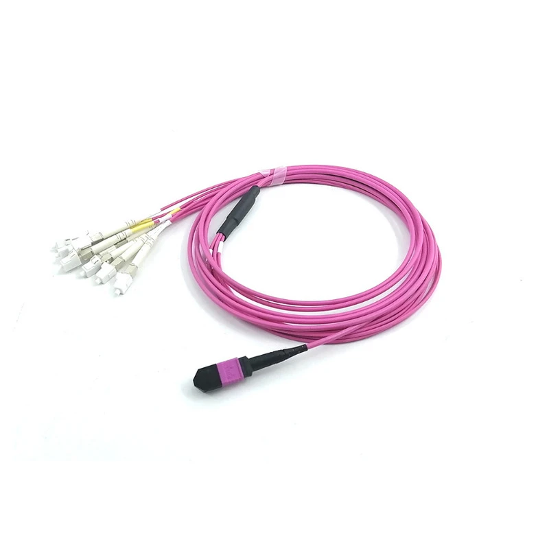 8 Fiber MPO to LC Breakout Patch Cable 3M Polarity B Multimode OM4