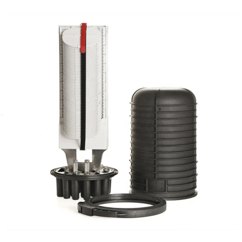 IP68 dome fiber optic splice closure with 1 over+16 round ports heat shrink sealing 144/360/720F