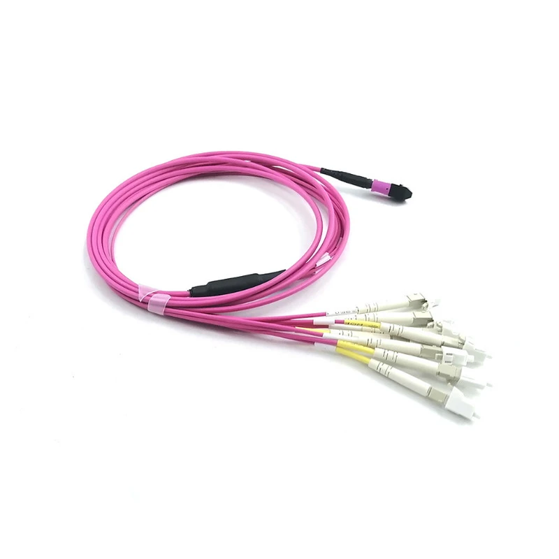 8 Fiber MPO to LC Breakout Patch Cable 3M Polarity B Multimode OM4