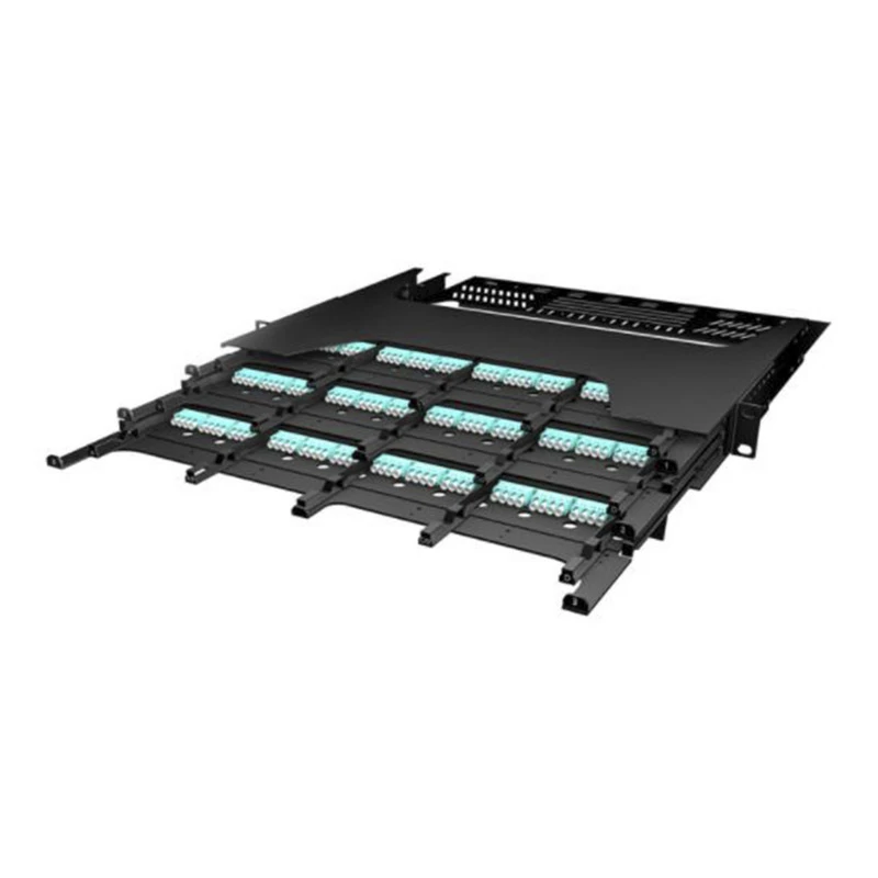 1U 144 Ports High Density MPO/MTP to LC Fiber Patch Panel With 8/12 Fiber Cassettes
