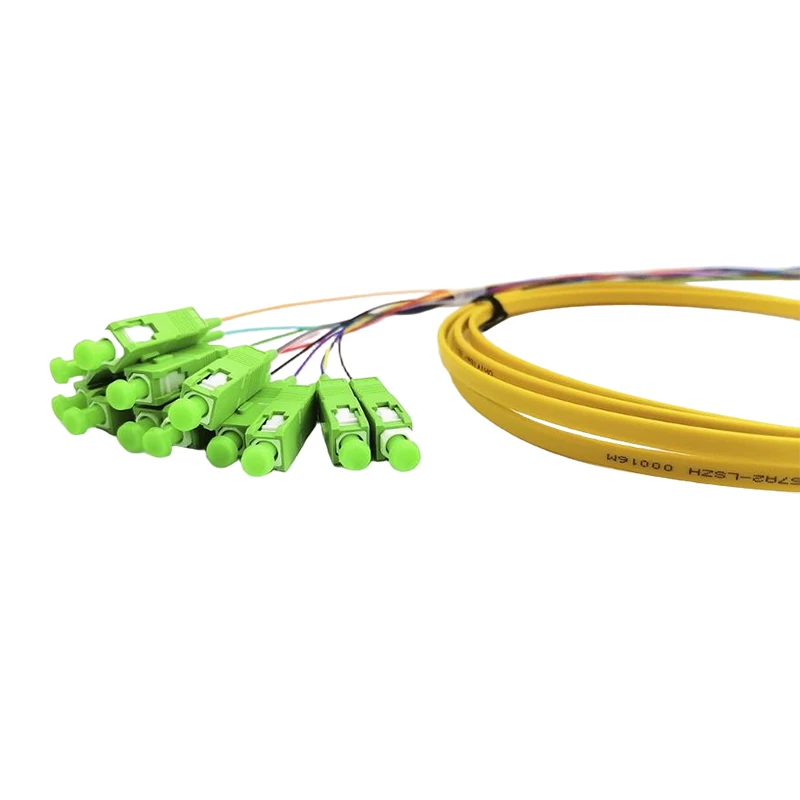 Single Mode G657A2 SC/APC 4/6/8/12 Core Ribbon Fiber Pigtails Fan-Out 0.5M