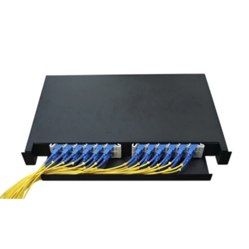 24 Ports Fiber Optic Patch Panel Enclosure SC Angled Adapter Panel