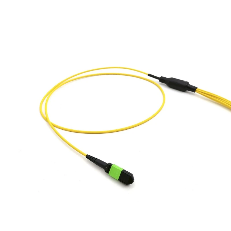 SM 8 Core MPO Female to LC/UPC Breakout Patch Cord Type B 1m