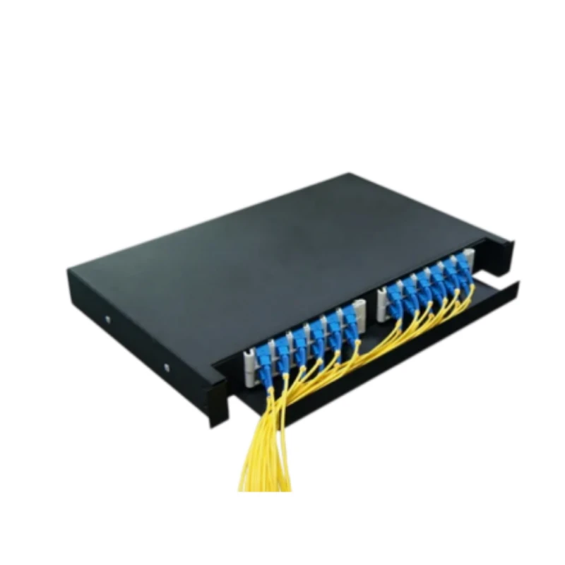 24 Ports Fiber Optic Patch Panel Enclosure SC Angled Adapter Panel