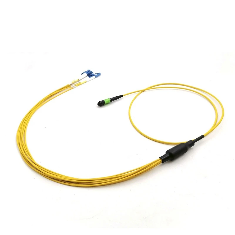 SM 8 Core MPO Female to LC/UPC Breakout Patch Cord Type B 1m