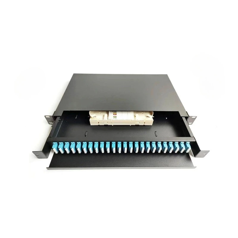 1U 96 Port Rack Mount Fiber Optic Patch Panel with 24x Quad LC/UPC