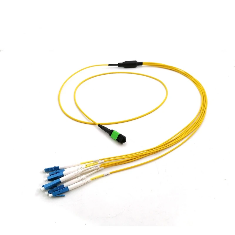 SM 8 Core MPO Female to LC/UPC Breakout Patch Cord Type B 1m