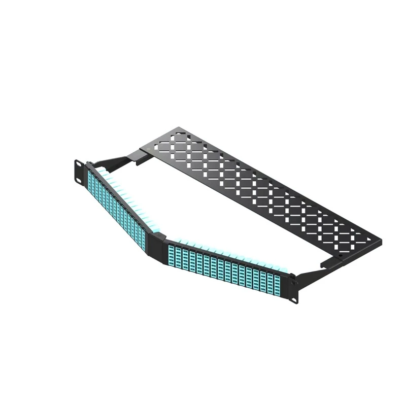 1U 192 Port Ultra HD Angled LC To LC Fiber Patch Panel With Foldable Cable Management