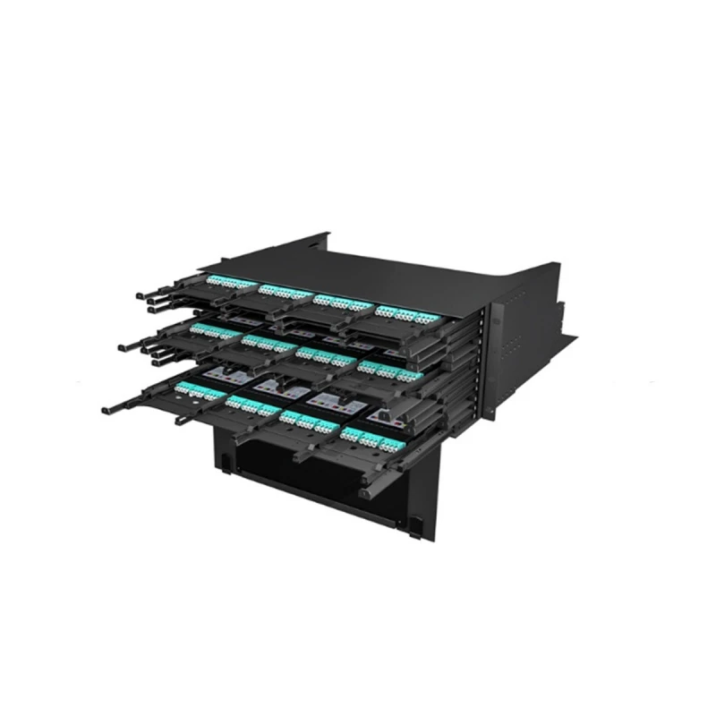 4U 576 Ports HD Fiber Patch Panel MPO To LC Cassettes