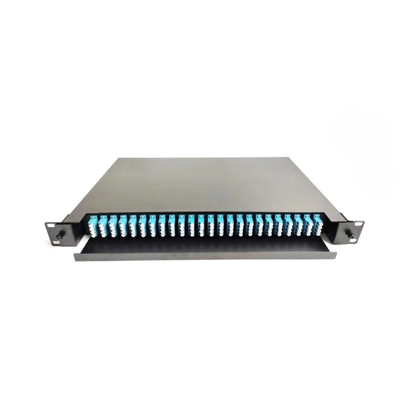 1U 96 Port Rack Mount Fiber Optic Patch Panel with 24x Quad LC/UPC