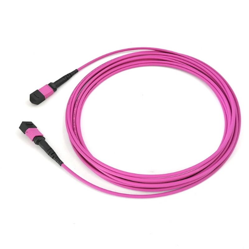 OM4 Multimode 8 Fiber MPO Trunk Cable Patch Cord Type B 5M LSZH Magenta