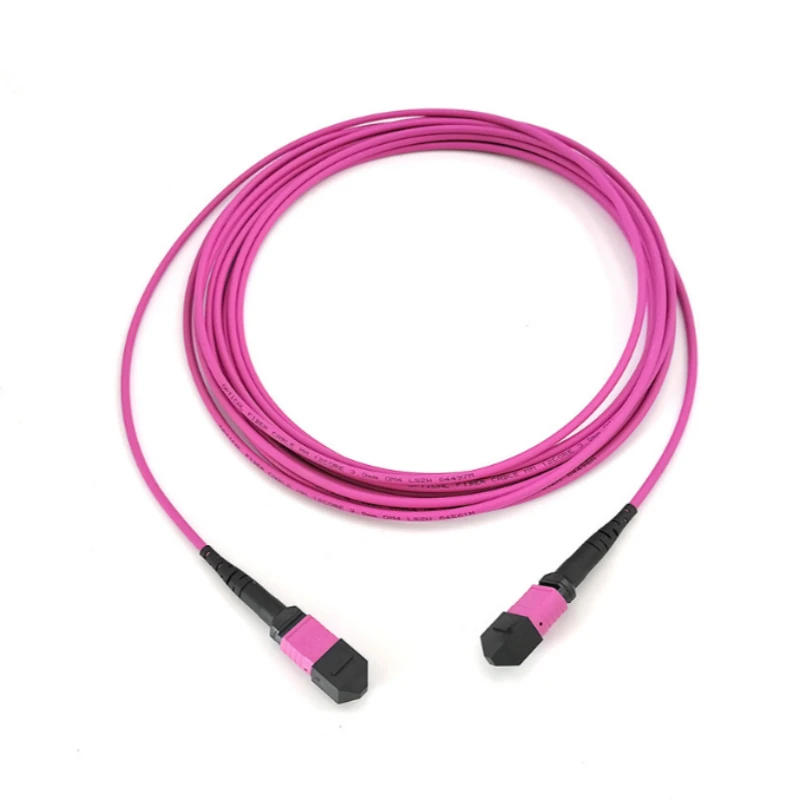 OM4 Multimode 8 Fiber MPO Trunk Cable Patch Cord Type B 5M LSZH Magenta