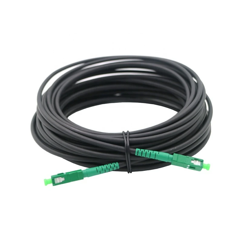 FTTH Outdoor 4.8mm 1 Fiber Ruggedized Drop Cable G657A2 SC/APC-SC/APC Black LSZH