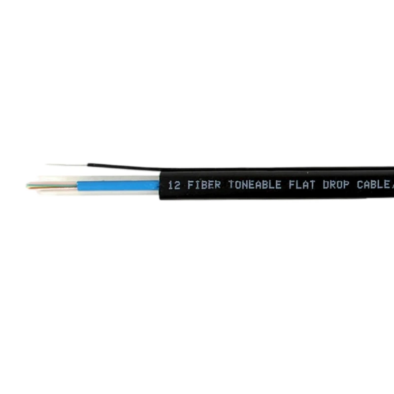 1~12 Fiber SST Toneable Flat Drop Cable 24 AWG Toning Conductor