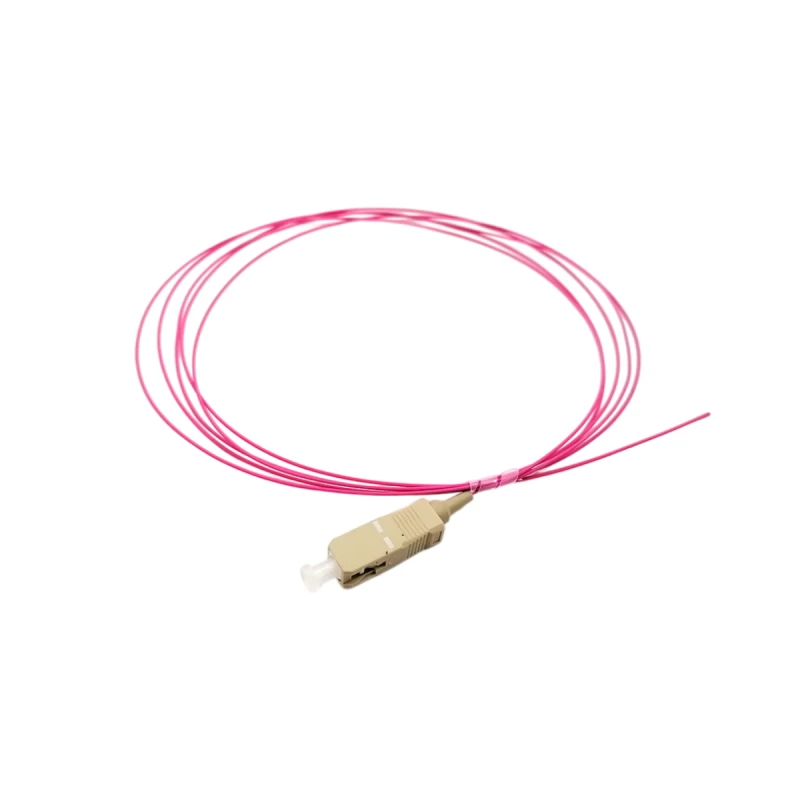 OM4 SC/UPC Simplex Fiber Pigtail Tight Buffer 0.9mm 1M