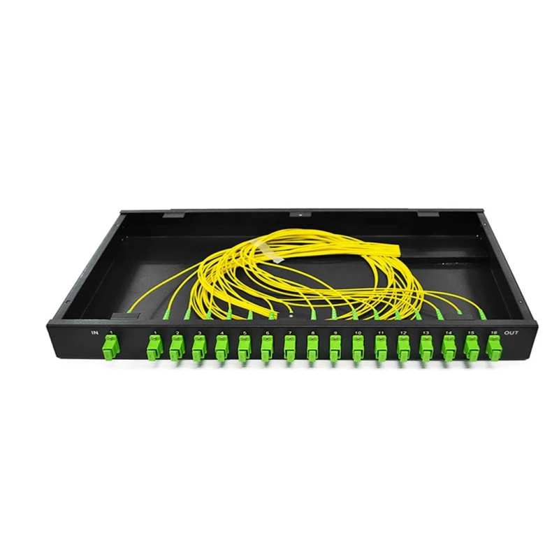1x16 Rack Mount PLC Splitter SC/APC 1U 19 Inch Metal Box