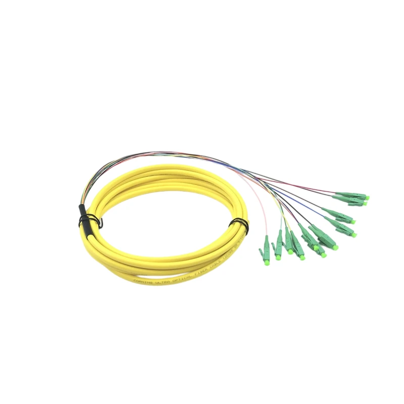 LC/APC 12 Fiber Optical Fanout Pigtails SM G657A2 1.5m