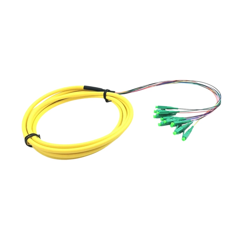LC/APC 12 Fiber Optical Fanout Pigtails SM G657A2 1.5m