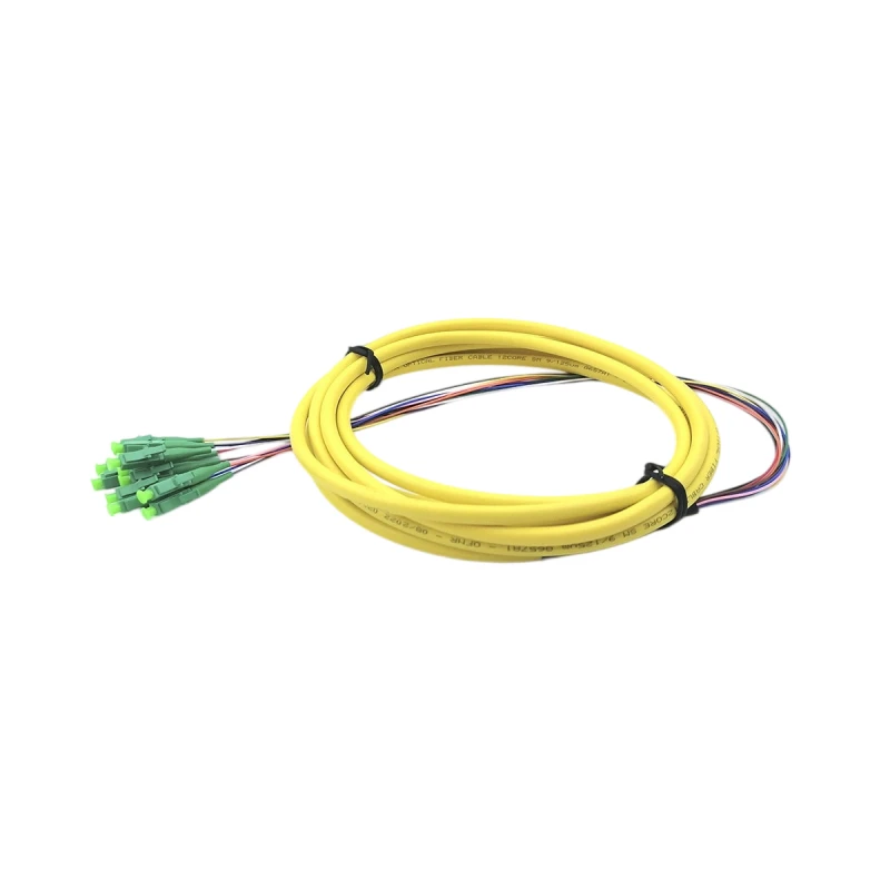LC/APC 12 Fiber Optical Fanout Pigtails SM G657A2 1.5m