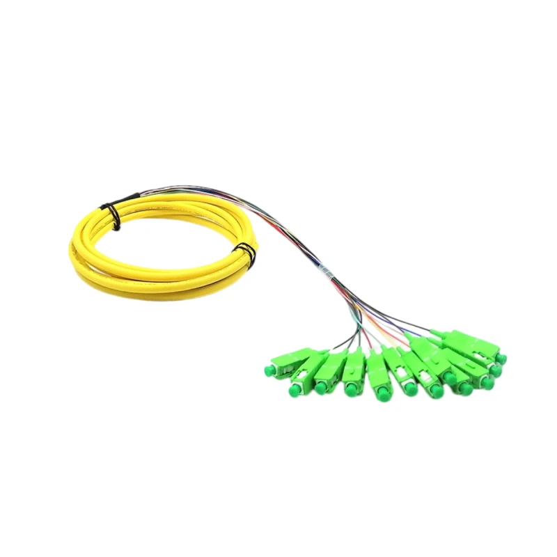 12 Color-Coded SC/APC Fanout Fibre Optic Pigtails Single Mode G657A2 1.5m