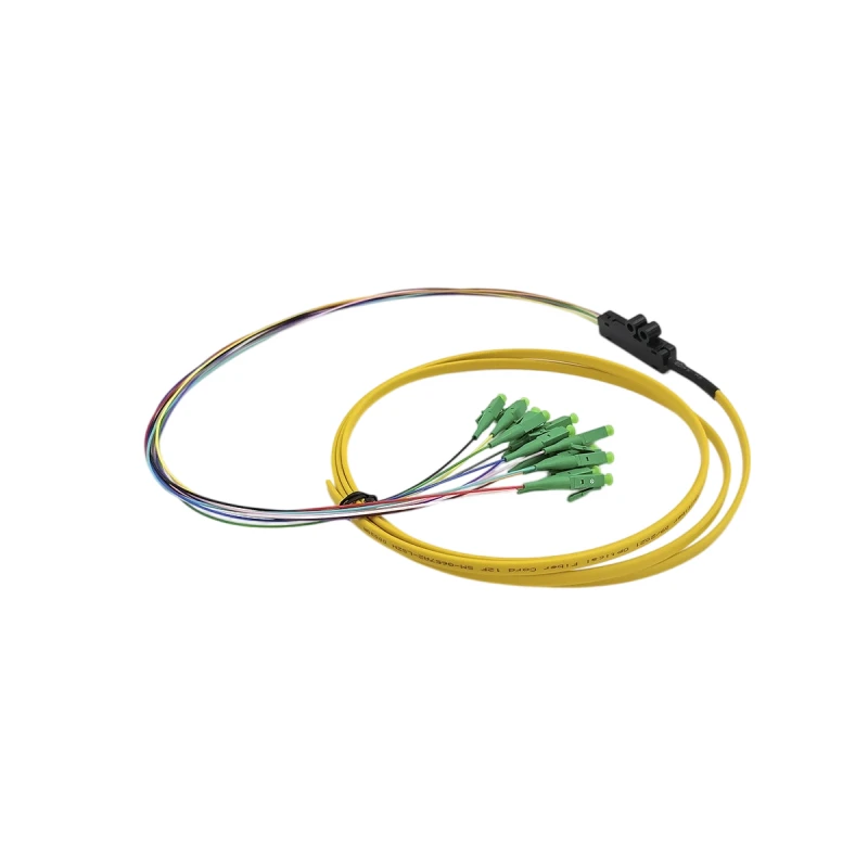 12 Core LC/APC Ribbon Fanout Fiber Pigtails Single Mode G657A2 LSZH 1.5m
