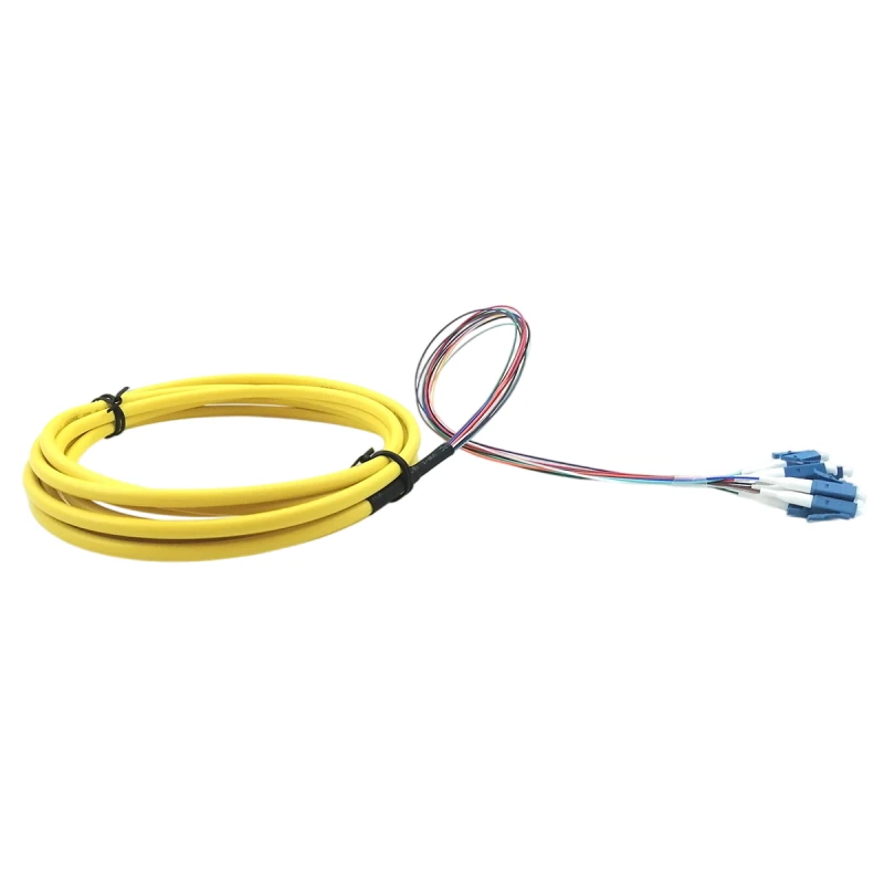 12 Strands LC/UPC 0.9mm Color Coded Optical Fiber Pigtails G657A2 1m