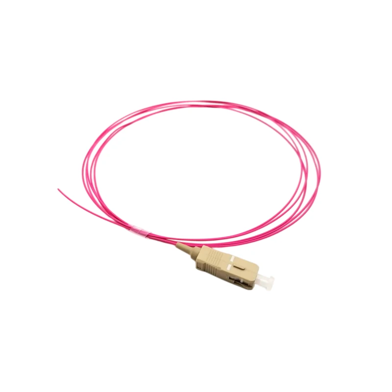 OM4 SC/UPC Simplex Fiber Pigtail Tight Buffer 0.9mm 1M