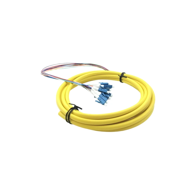 12 Strands LC/UPC 0.9mm Color Coded Optical Fiber Pigtails G657A2 1m