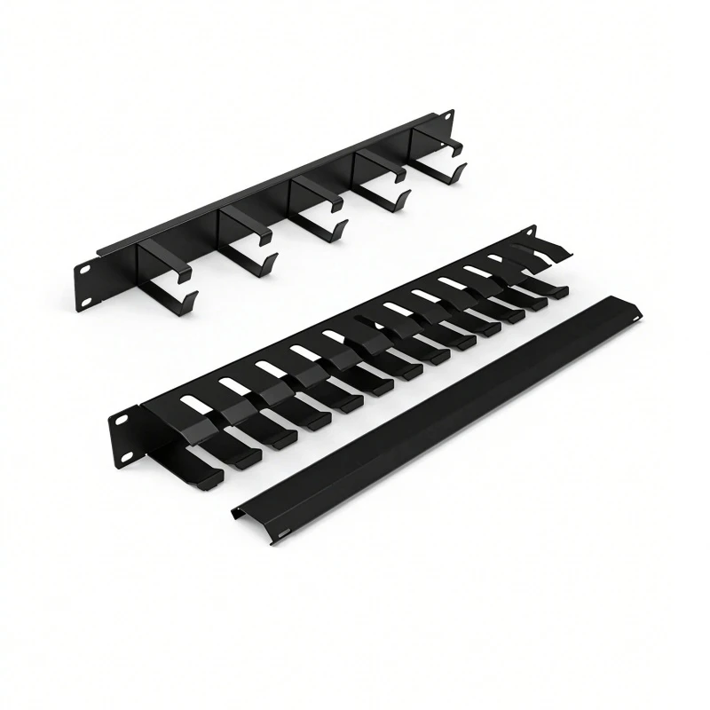 1U 19 Inch Horizontal Cable Management with Cover Metal Plate