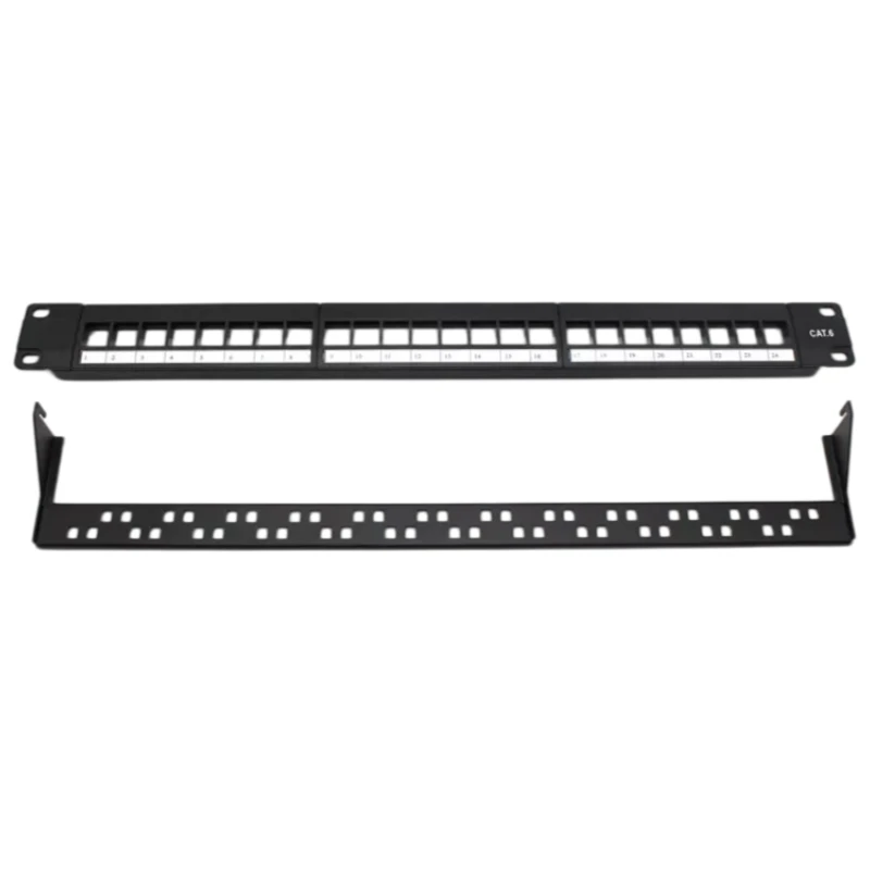 1U 19" 24 Port CAT6 FTP/UTP RJ45 Network Patch Panel