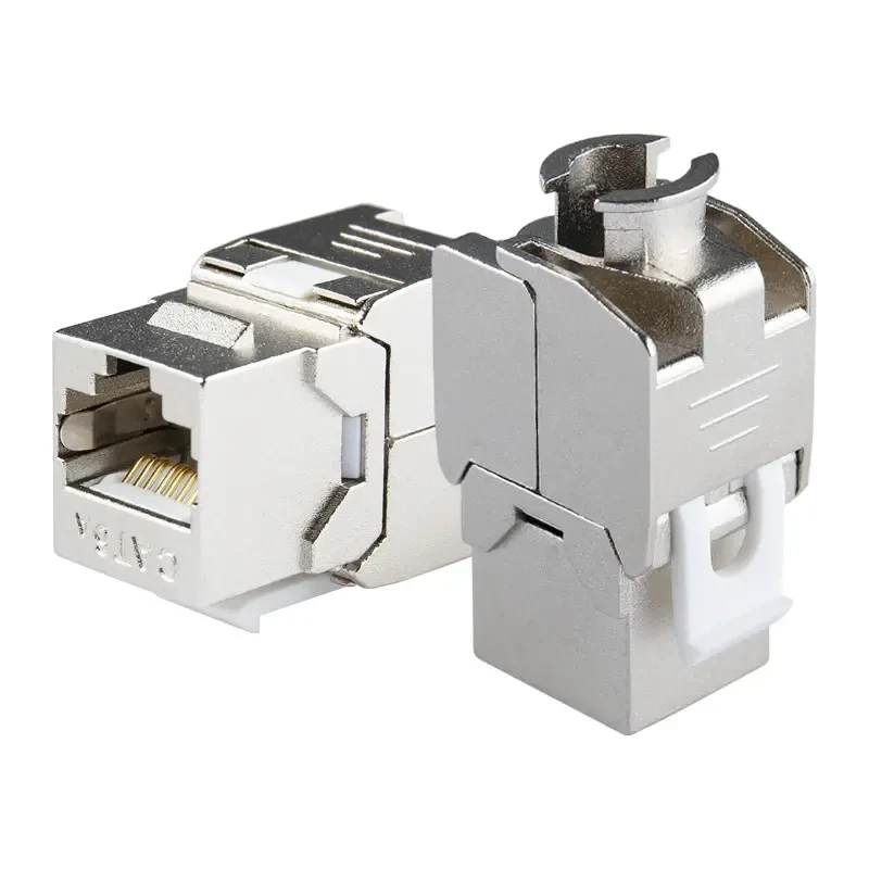 Toolless Metal Shielded FTP RJ45 Cat6A Keystone Jack Module