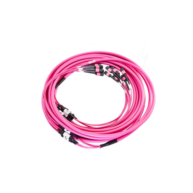 96 Fibers MPO-12 UPC to MPO-12 UPC Trunk Cable Female Type B Multimode OM4 Plenum (OFNP) 20M