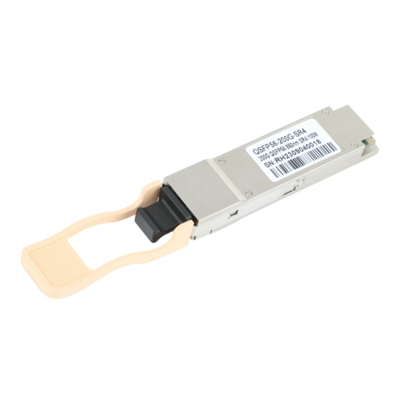 200G QSFP56 SR4 Optical Transceiver 850nm MMF MPO-12 100m DOM