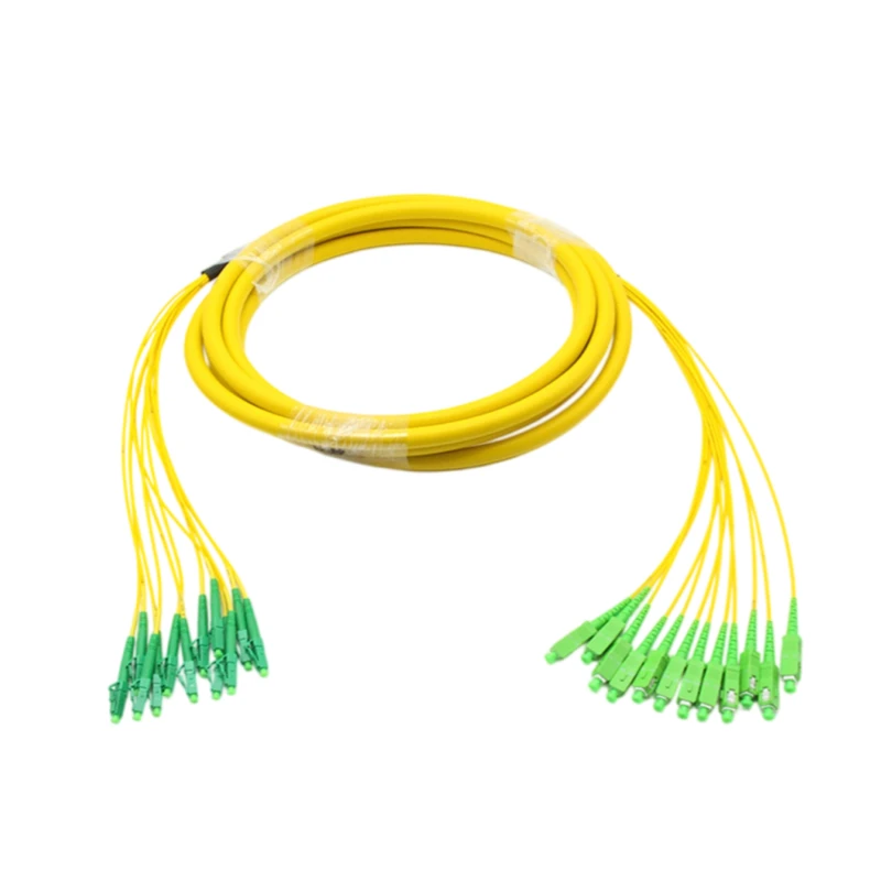 12 Core SC/APC-LC/APC Pre terminated Multifiber Breakout Cable 15M