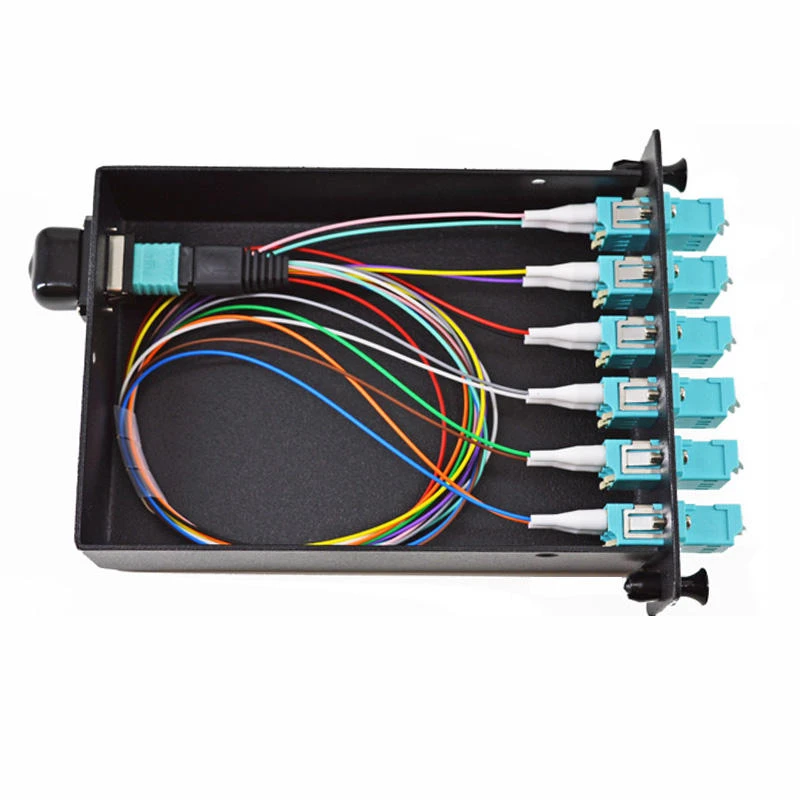 12 Fiber OM3 MPO to LC Breakout Cassette
