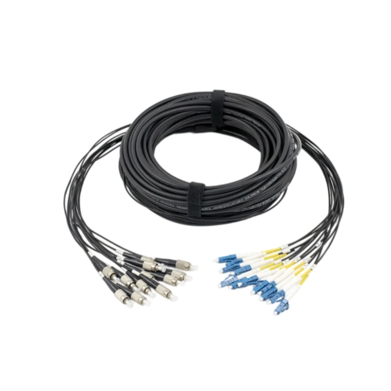 12 Core Pre terminated Outdoor Fiber Optic Cable LC/UPC-FC/UPC 30M
