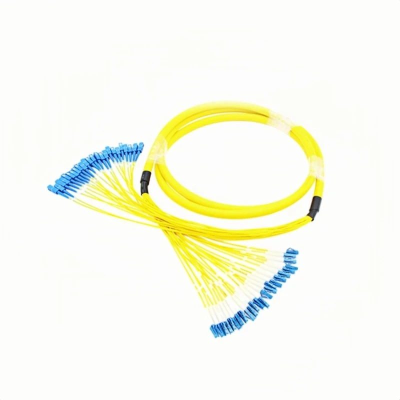 24 Core OS2 Single Mode SC/UPC-LC/UPC Multi-fiber Breakout Cable with Pulling Eye Kit