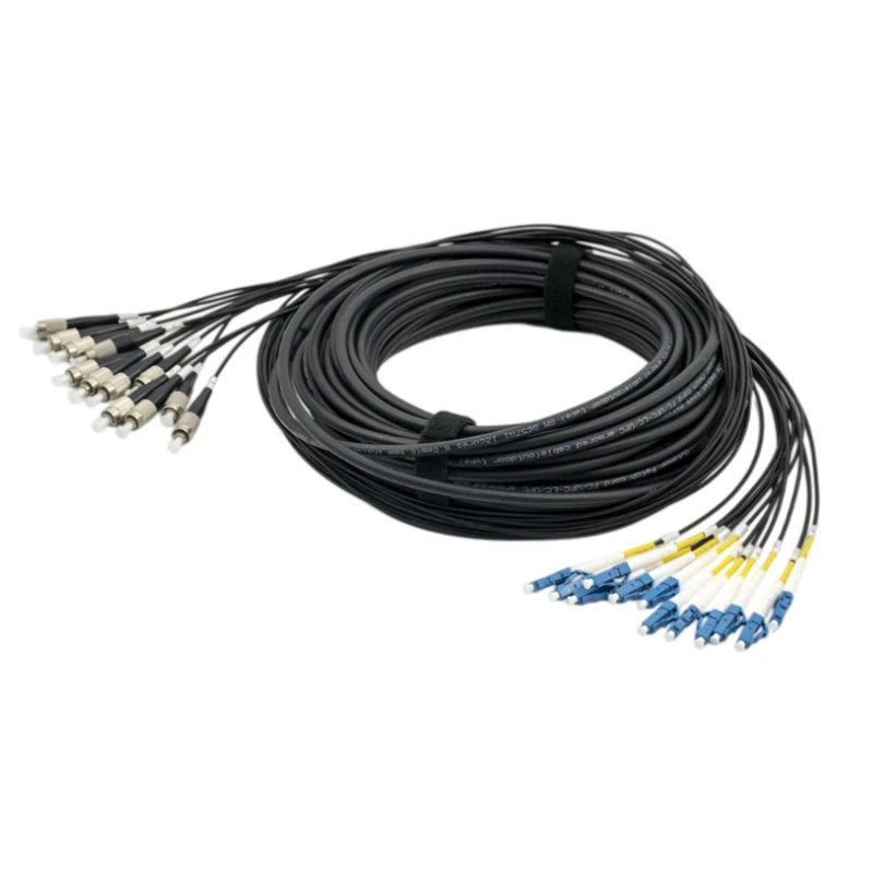 12 Core Pre terminated Outdoor Fiber Optic Cable LC/UPC-FC/UPC 30M