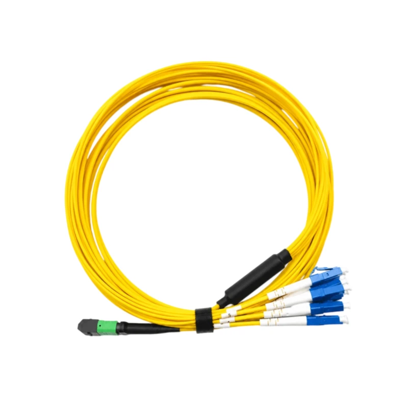 MTP-8 APC (Female) to 4 x LC UPC Duplex, 8 Fibers, Single Mode MTP Harness Cable 1m (3ft)
