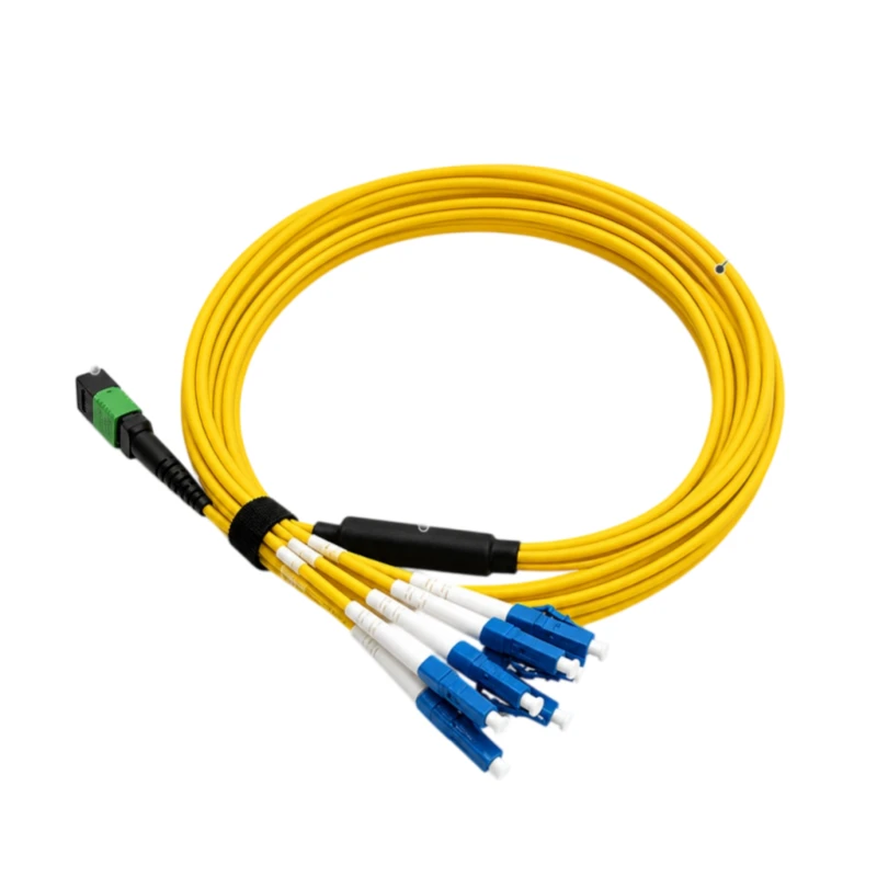 MTP-8 APC (Female) to 4 x LC UPC Duplex, 8 Fibers, Single Mode MTP Harness Cable 1m (3ft)