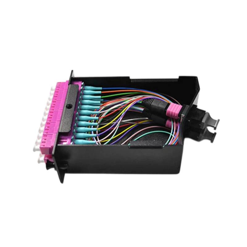 Pre-terminated MPO-24 Male to 12x LC Duplex Fiber Optic Cassette OM4 Type A