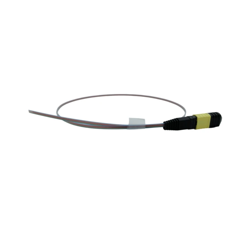 1m (3ft) MPO/MTP Fiber Pigtail, MPO/MTP-12 APC (Male) to Unterminated, 12 Fibers, Single Mode (OS2), Unjacketed, 12-Color