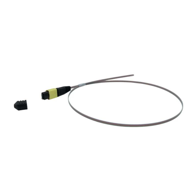 1m (3ft) MPO/MTP Fiber Pigtail, MPO/MTP-12 APC (Male) to Unterminated, 12 Fibers, Single Mode (OS2), Unjacketed, 12-Color