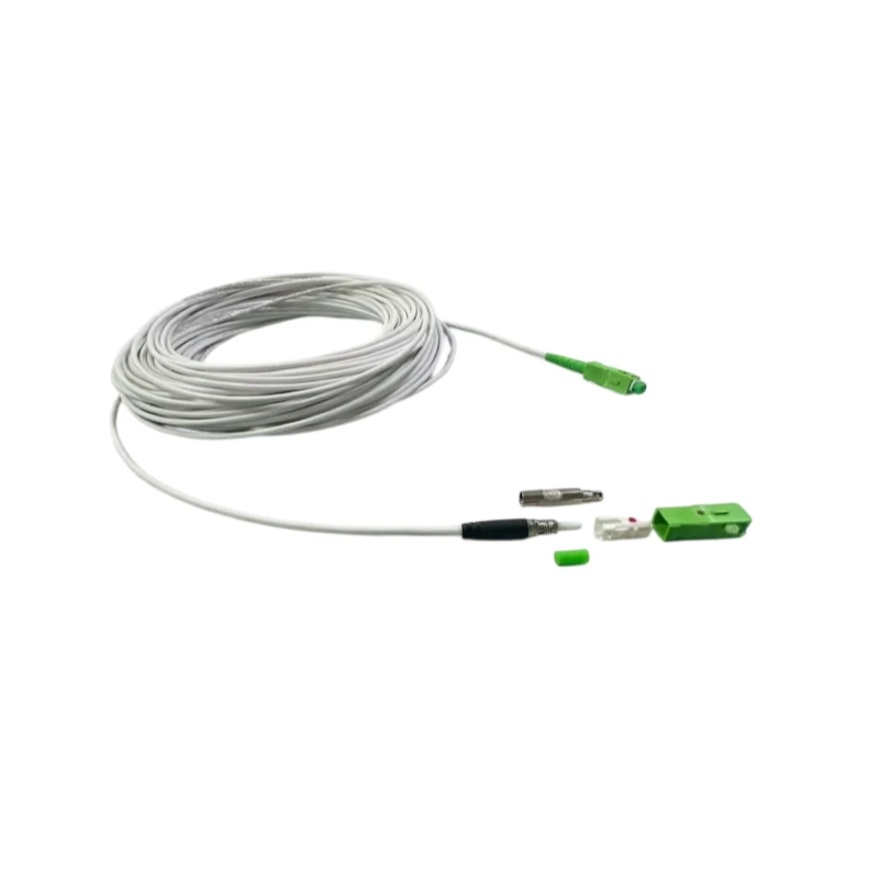 Pre Connectorized Bullet Flexible MTC-SC APC Pullable FTTH Drop Patch Cable 30M